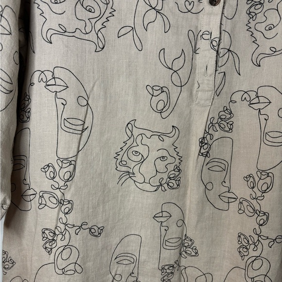 Elegant Cream Printed Dress - Picture 3 of 7